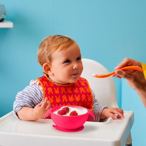b.box Silicone First Feeding Set - Strawberry Shake | Baby Box | NZ Baby Shop