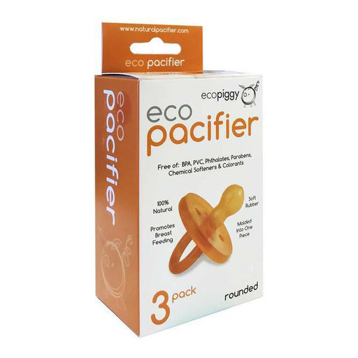 EcoPiggy ecoPacifier Natural Dummy - Rounded - 3 pack | Baby Box | NZ Baby Shop