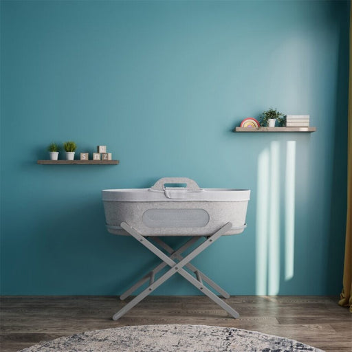 SnuzBaskit Light Grey Moses Basket & Dove stand- Pre Order | Baby Box | NZ Baby Shop