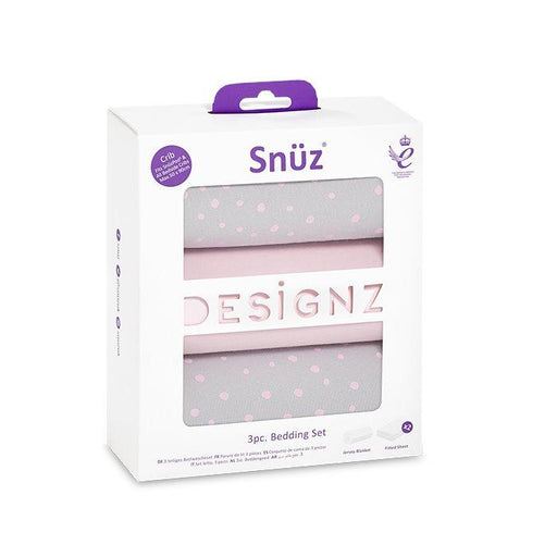 Snuzpod Crib Bedding Set - 3 Pack - Rose Spots | Baby Box | NZ Baby Shop