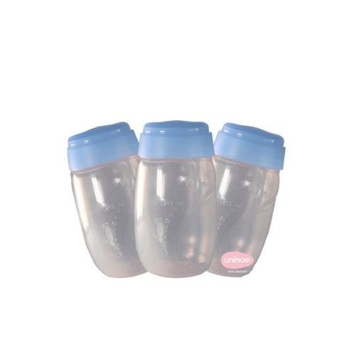 Unimom Breast Milk Storage Bottles (3 Pack) Blue | Baby Box | NZ Baby Shop