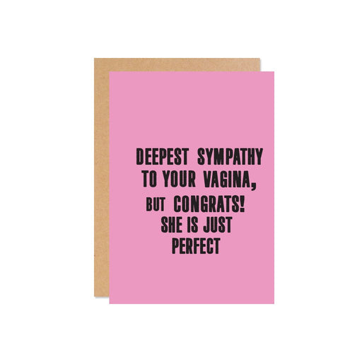 "Deepest Sympathies To Your Vagina" Gift Card | Baby Box | NZ Baby Shop