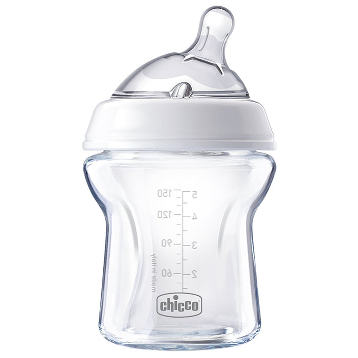 Chicco Natural Feeling Glass Baby Bottle 150ml | Baby Box | NZ Baby Shop