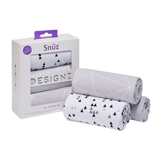 Snuzpod Crib Bedding Set - 3 Pack - Geo Mono | Baby Box | NZ Baby Shop